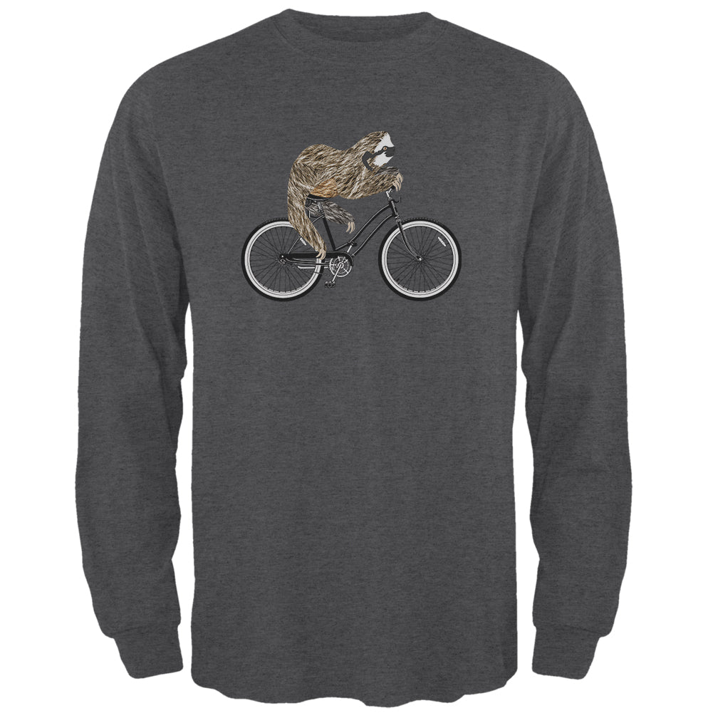 Bicycle Sloth Mens Long Sleeve T Shirt Men's Long Sleeves Old Glory 2XL Black 