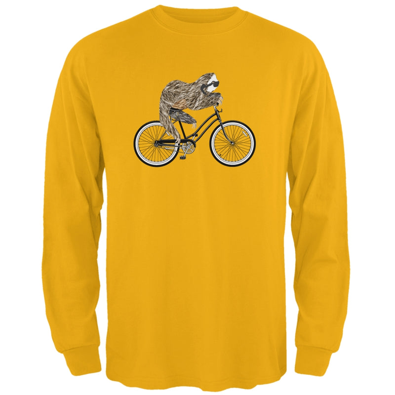 Bicycle Sloth Mens Long Sleeve T Shirt Men's Long Sleeves Old Glory 2XL Yellow 