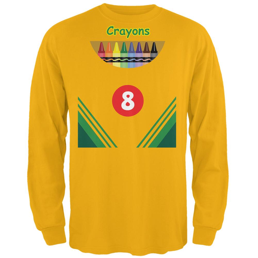 Halloween Crayon Box Costume Mens Long Sleeve T Shirt Men's Long Sleeves Old Glory 2XL Gold 