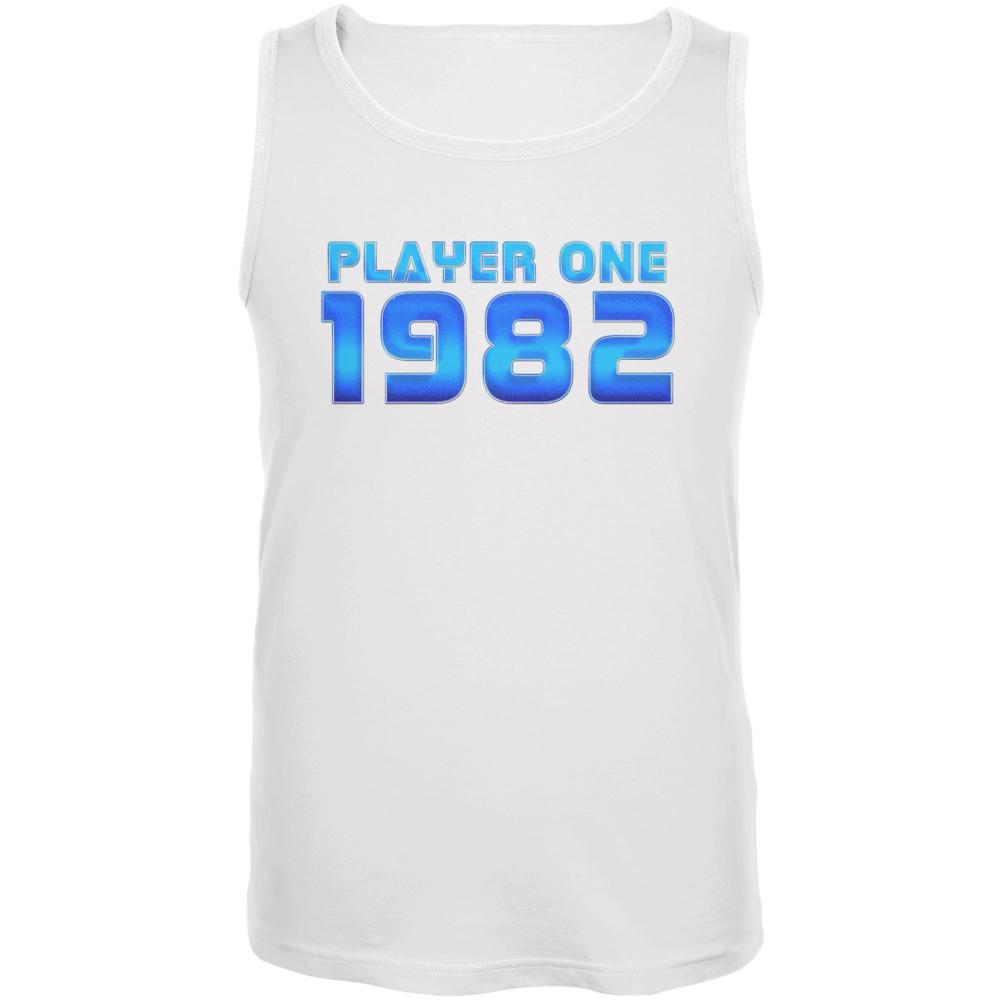 1982 Player One Birthday Mens Tank Top Men's Tank Tops Old Glory 2XL White 