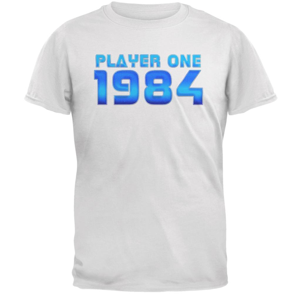 1984 Player One Birthday Mens T Shirt Men's T-Shirts Old Glory 2XL White 