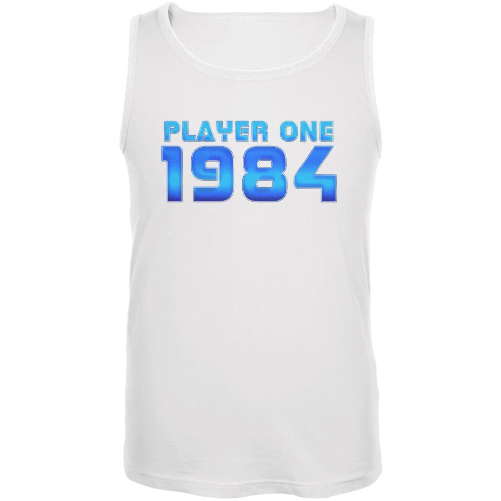 1984 Player One Birthday Mens Tank Top Men's Tank Tops Old Glory 2XL White 