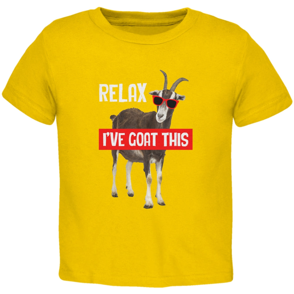 Relax I've Goat Got This Toddler T Shirt Toddler T-Shirts Old Glory 2T Yellow 