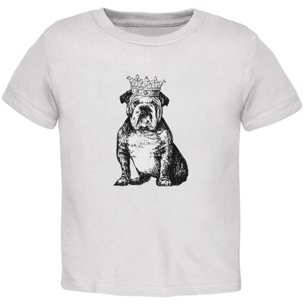 Bulldog Crown Toddler T Shirt Toddler T-Shirts Old Glory 2T White 