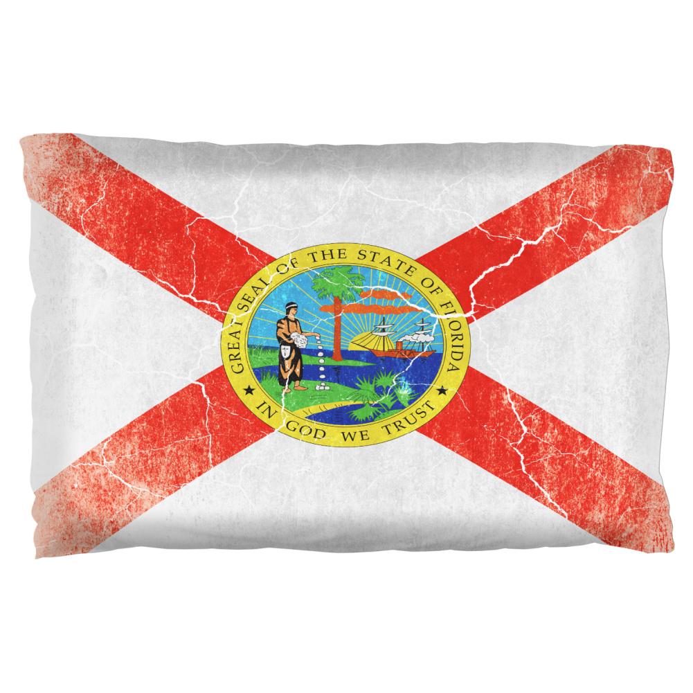 Florida Vintage Distressed State Flag Pillow Case Pillowcases Old Glory OS Multi 