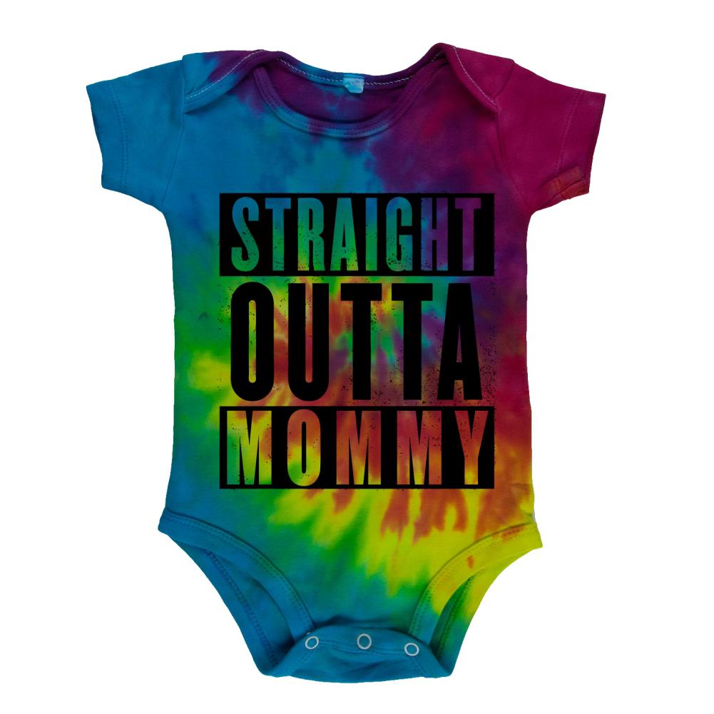 Straight Outta Mommy Funny Soft Baby One Piece Baby One Piece Old Glory 18-24M Rainbow 