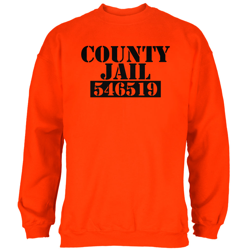 Halloween County Jail Inmate Costume Mens Sweatshirt Men's Sweatshirts Old Glory 2XL Orange 