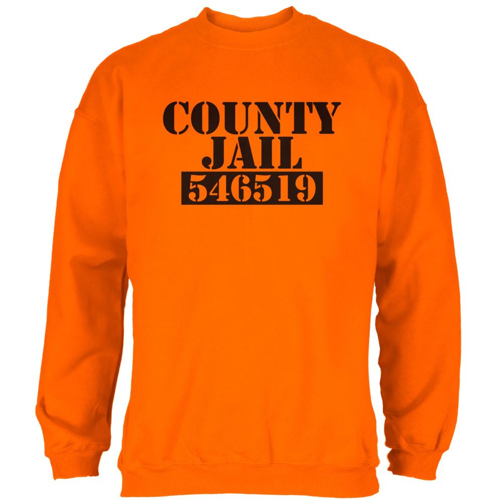 Halloween County Jail Inmate Costume Mens Sweatshirt Men's Sweatshirts Old Glory 2XL Safety Orange 