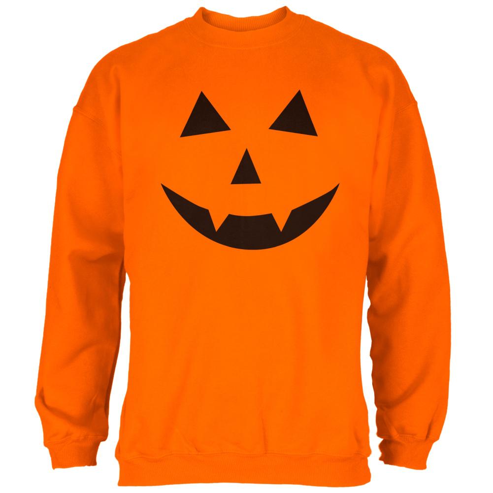 Halloween Jack-O-Lantern Costume Fangs Face Mens Sweatshirt Men's Sweatshirts Old Glory 2XL Safety Orange 