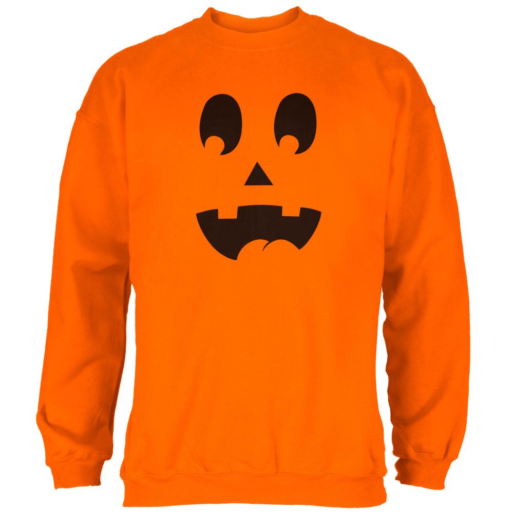 Halloween Jack-O-Lantern Costume Surprised Face Mens Sweatshirt Men's Sweatshirts Old Glory 2XL Safety Orange 