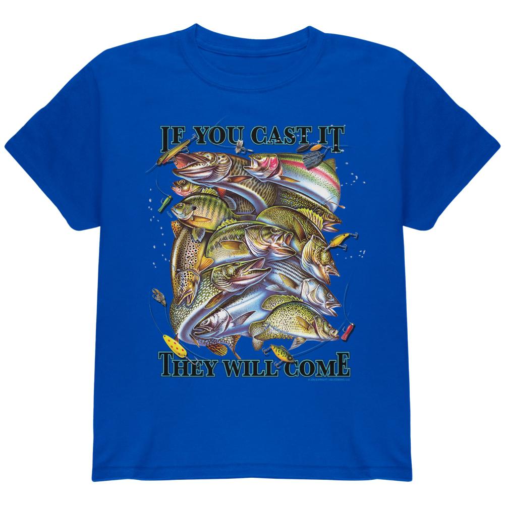 If You Cast It Fishing Youth T Shirt Youth T-Shirts Old Glory LG Royal 