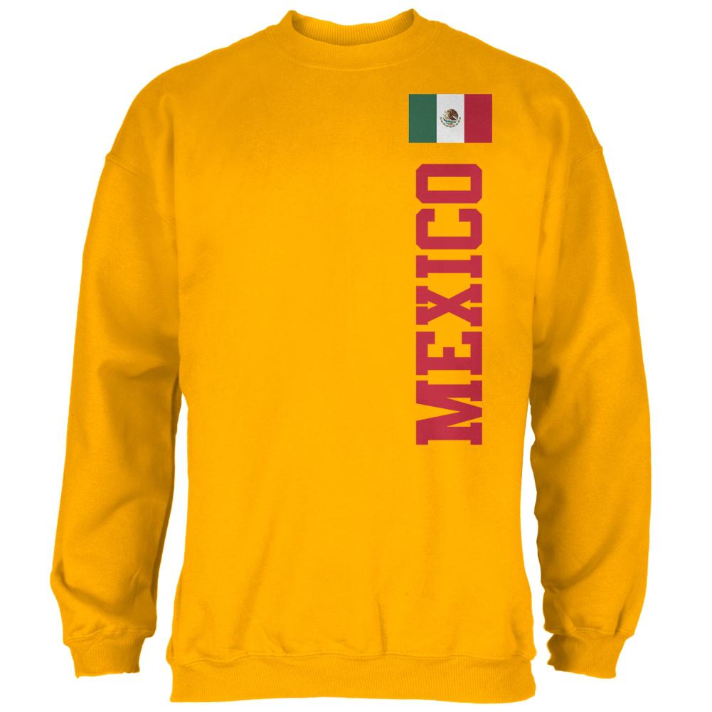 Cinco de Mayo World Cup Mexico Mens Sweatshirt Men's Sweatshirts Old Glory 2XL Gold 