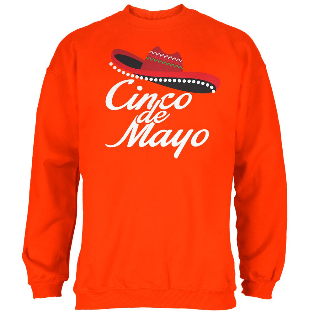 Cinco De Mayo Celebration Mens Sweatshirt Men's Sweatshirts Old Glory 2XL Orange 