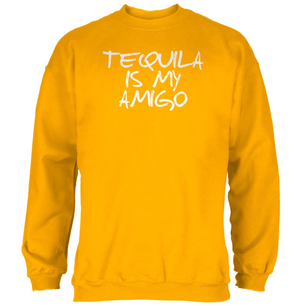 Cinco de Mayo Tequila is My Amigo Mens Sweatshirt Men's Sweatshirts Old Glory 2XL Gold 