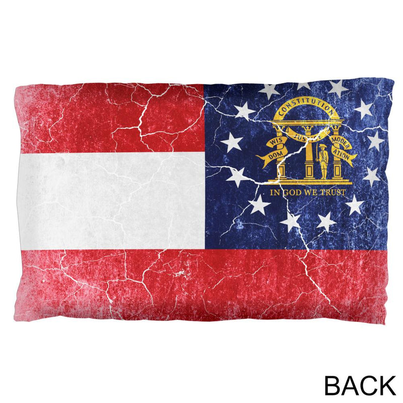 Georgia Vintage Distressed State Flag Pillow Case Pillowcases Old Glory   