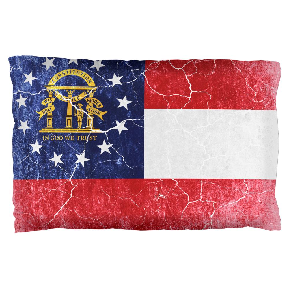 Georgia Vintage Distressed State Flag Pillow Case Pillowcases Old Glory OS Multi 