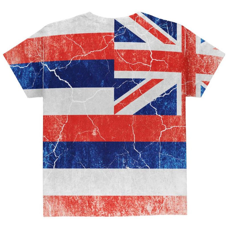 Hawaii Vintage Distressed State Flag All Over Youth T Shirt Youth T-Shirts Old Glory   