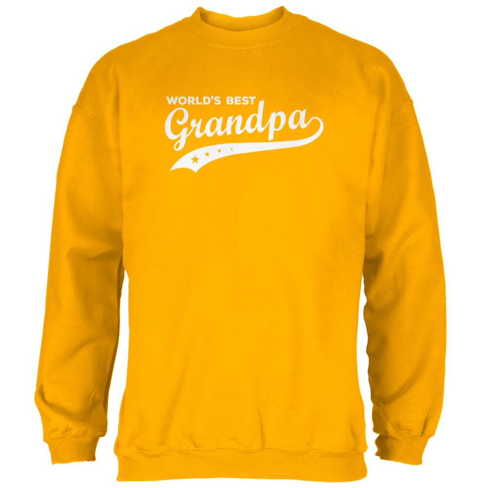 Father's Day World's Best Grandpa Mens Sweatshirt Men's Sweatshirts Old Glory 2XL Yellow 