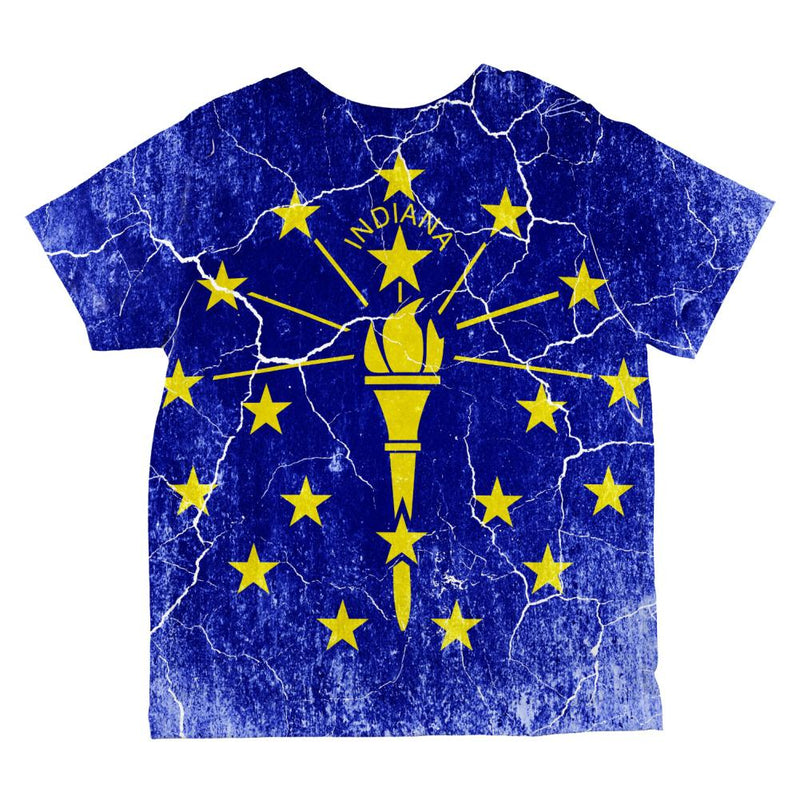 Indiana Vintage Distressed State Flag All Over Toddler T Shirt Toddler T-Shirts Old Glory   