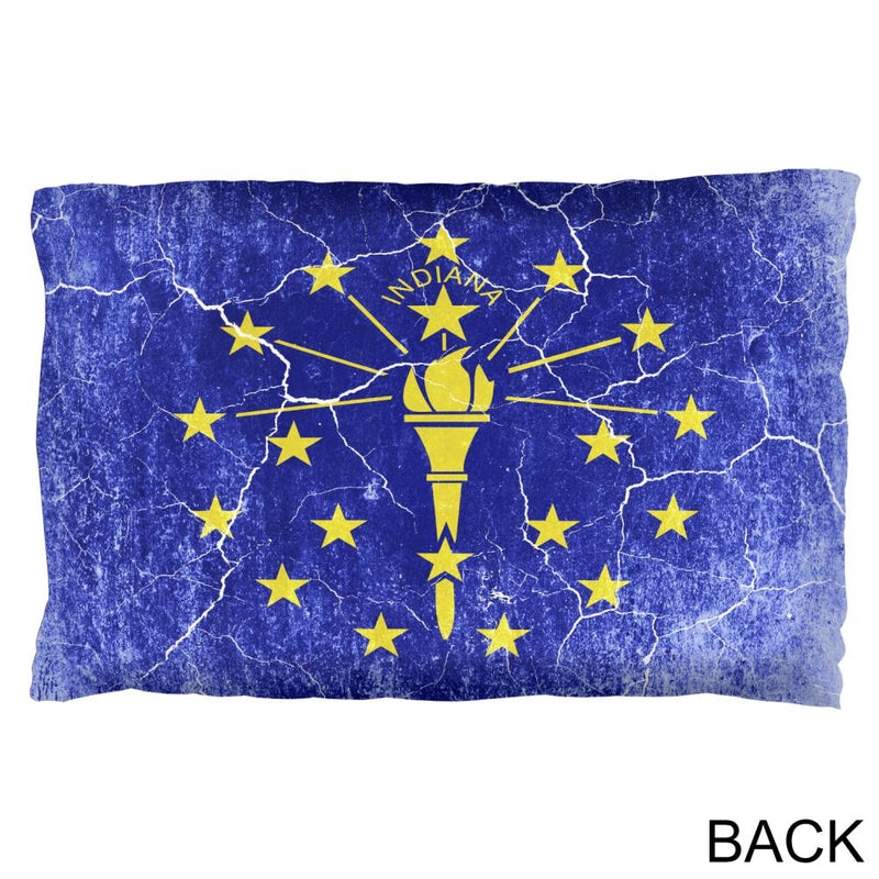 Indiana Vintage Distressed State Flag Pillow Case Pillowcases Old Glory   