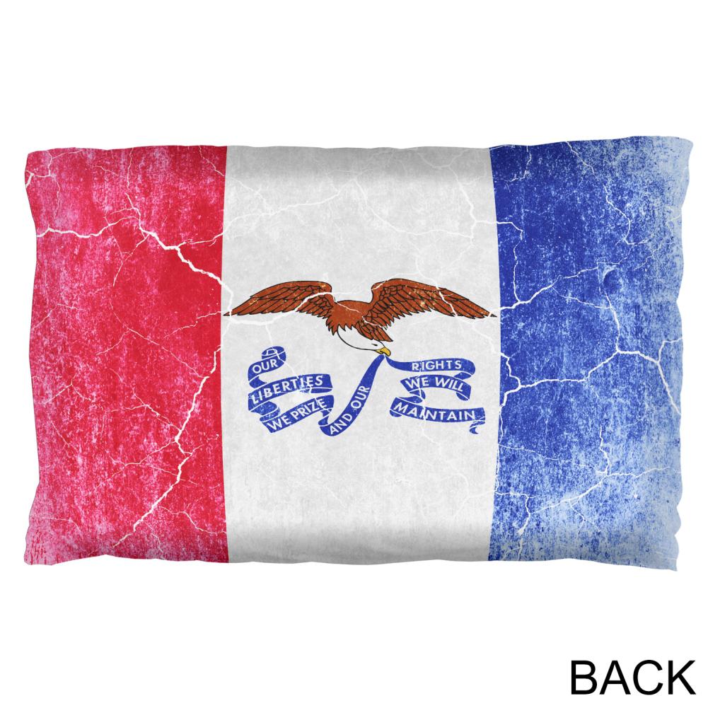 Iowa Vintage Distressed State Flag Pillow Case Pillowcases Old Glory   