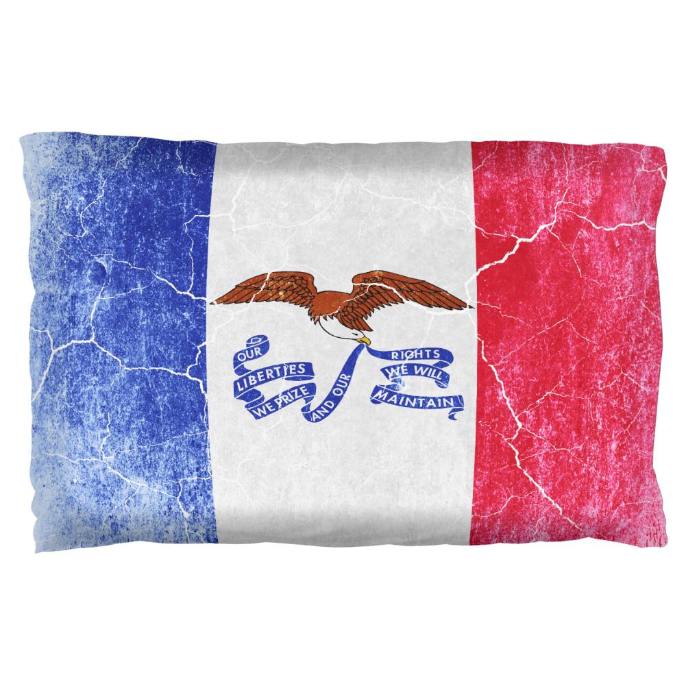 Iowa Vintage Distressed State Flag Pillow Case Pillowcases Old Glory OS Multi 