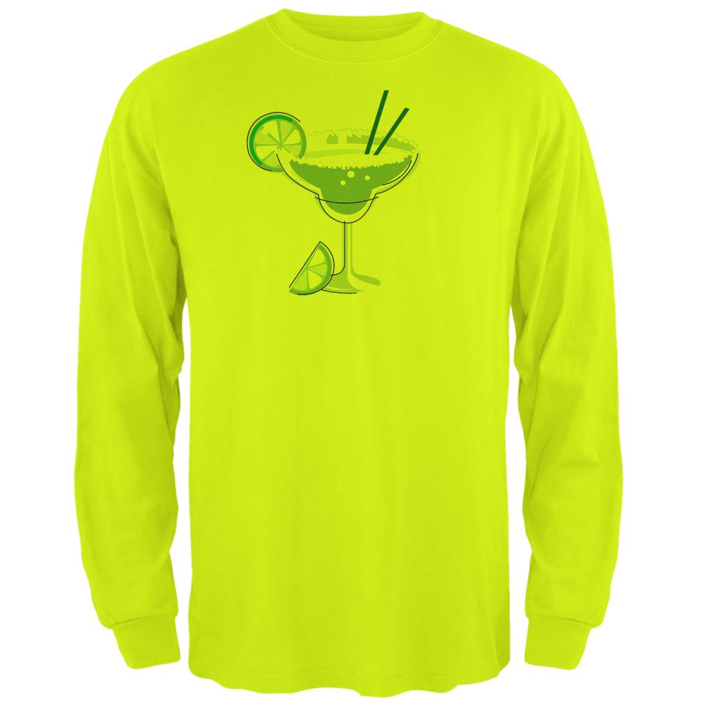 Cinco de Mayo Margarita Glass Mens Long Sleeve T Shirt Men's Long Sleeves Old Glory 2XL Safety Green 