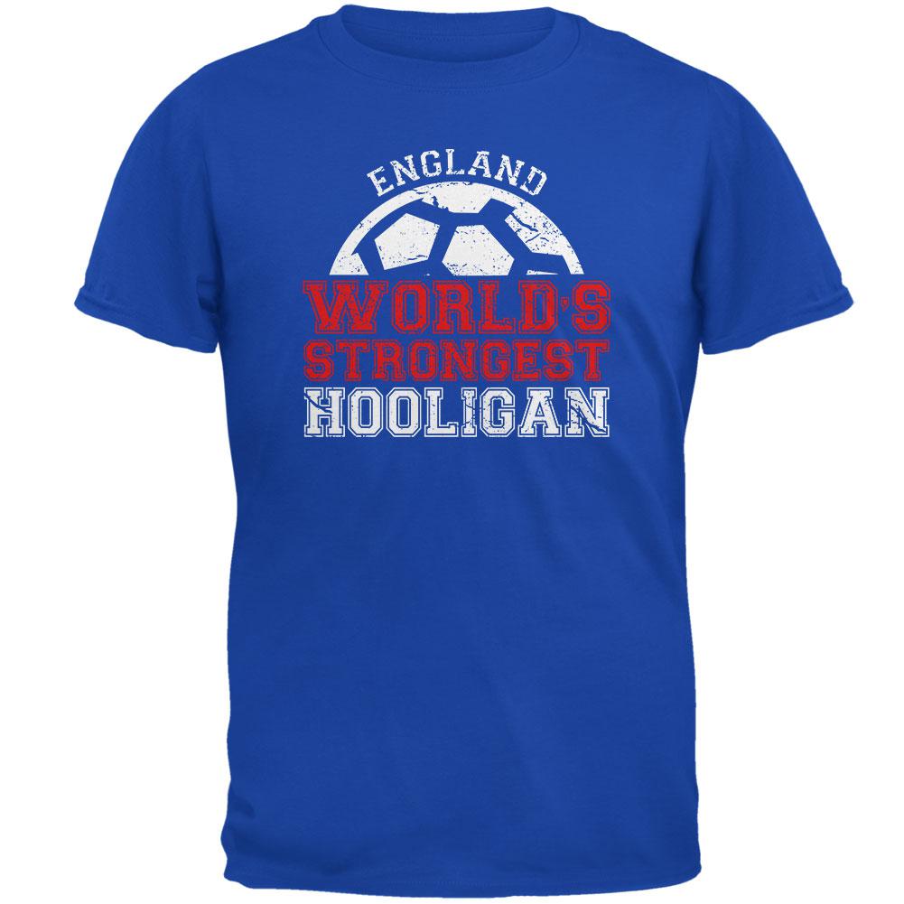 World Cup World's Strongest Hooligan England Mens Soft T Shirt Men's T-Shirts Old Glory 2XL Royal 