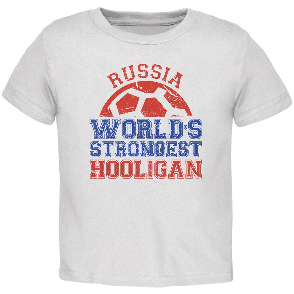 World Cup World's Strongest Hooligan Russia Toddler T Shirt Toddler T-Shirts Old Glory 2T White 