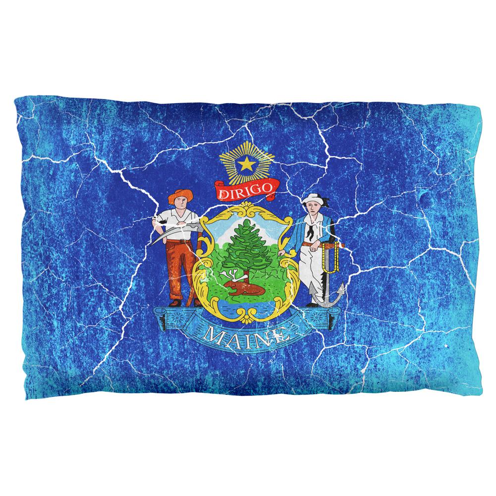 Maine Vintage Distressed State Flag Pillow Case Pillowcases Old Glory OS Multi 