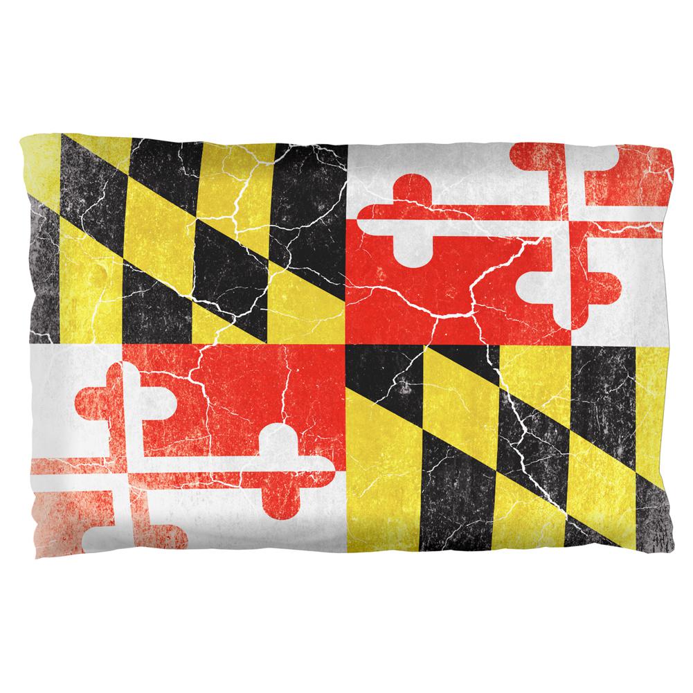 Maryland Vintage Distressed State Flag Pillow Case Pillowcases Old Glory OS Multi 