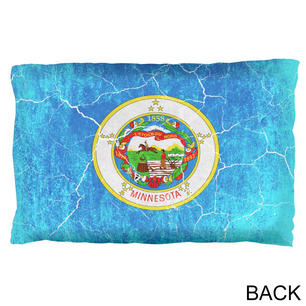 Minnesota Vintage Distressed State Flag Pillow Case Pillowcases Old Glory   