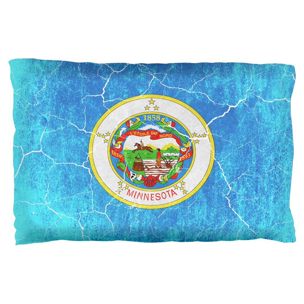 Minnesota Vintage Distressed State Flag Pillow Case Pillowcases Old Glory OS Multi 