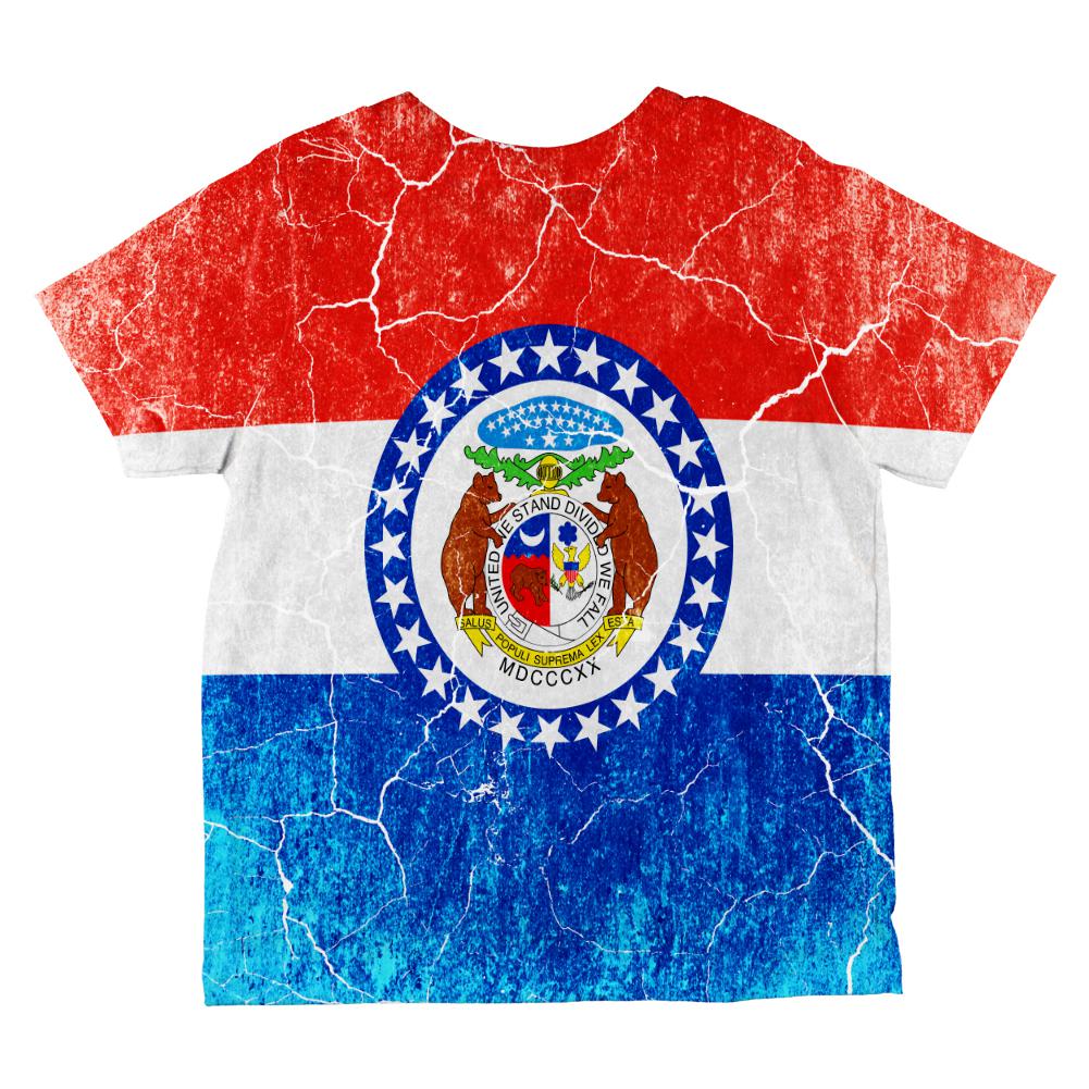 Missouri Vintage Distressed State Flag All Over Toddler T Shirt Toddler T-Shirts Old Glory   