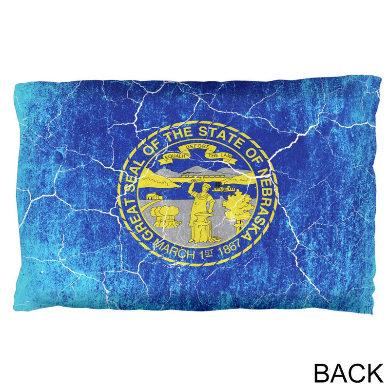 Nebraska Vintage Distressed State Flag Pillow Case Pillowcases Old Glory   