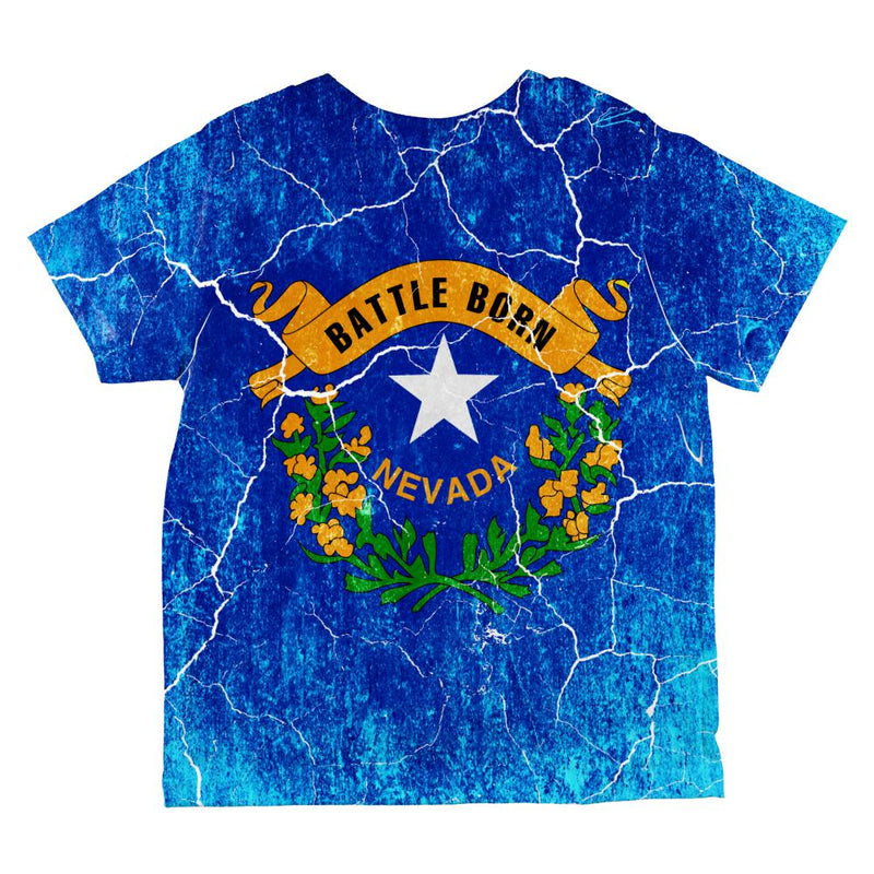 Nevada Vintage Distressed State Flag All Over Toddler T Shirt Toddler T-Shirts Old Glory   