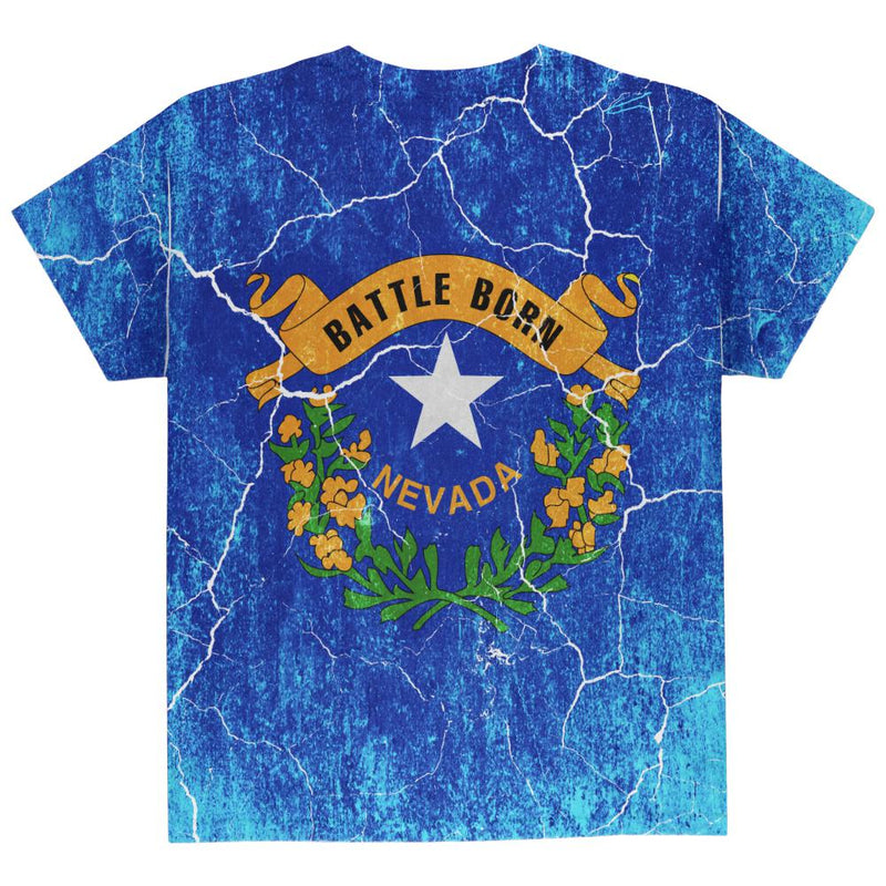 Nevada Vintage Distressed State Flag All Over Youth T Shirt Youth T-Shirts Old Glory   