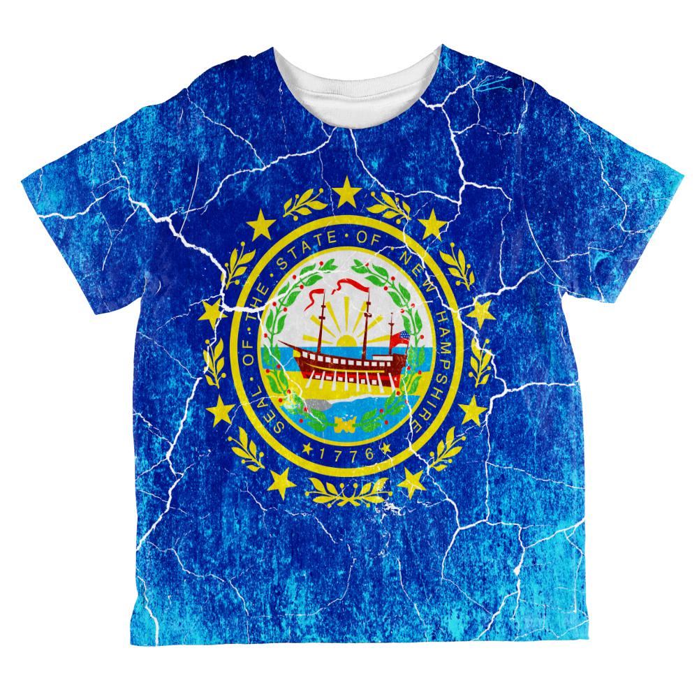 New Hampshire Vintage Distressed State Flag All Over Toddler T Shirt Toddler T-Shirts Old Glory 2T Multi 