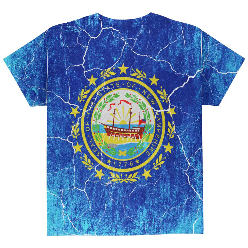 New Hampshire Vintage Distressed State Flag All Over Youth T Shirt Youth T-Shirts Old Glory   