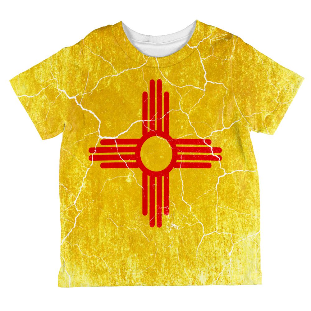 New Mexico Vintage Distressed State Flag All Over Toddler T Shirt Toddler T-Shirts Old Glory 2T Multi 