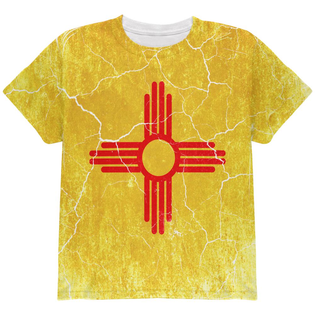 New Mexico Vintage Distressed State Flag All Over Youth T Shirt Youth T-Shirts Old Glory LG Multi 