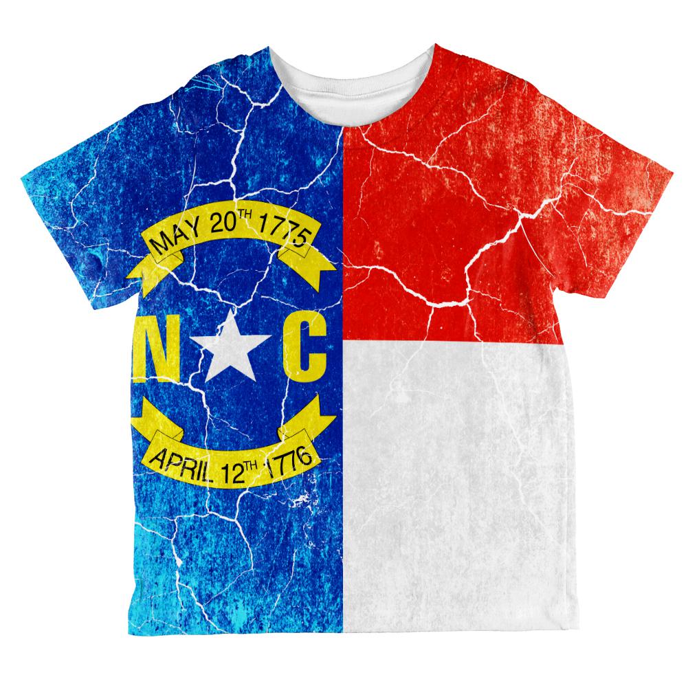 North Carolina Vintage Distressed State Flag All Over Toddler T Shirt Toddler T-Shirts Old Glory 2T Multi 