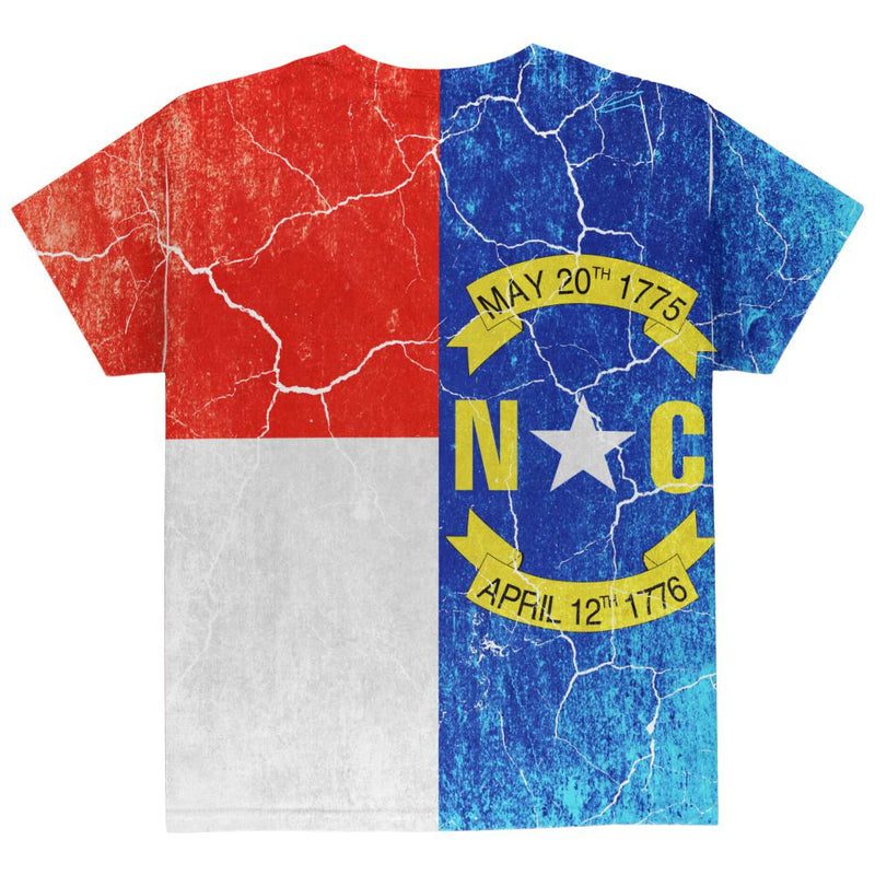 North Carolina Vintage Distressed State Flag All Over Youth T Shirt Youth T-Shirts Old Glory   