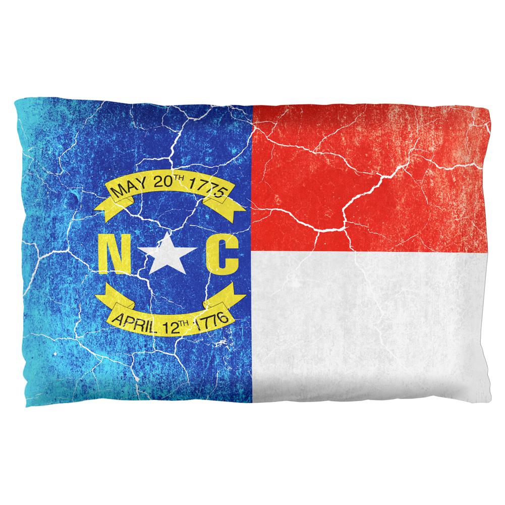 North Carolina Vintage Distressed State Flag Pillow Case Pillowcases Old Glory OS Multi 