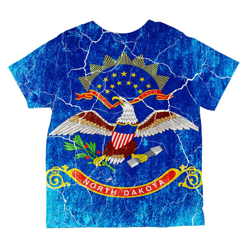 North Dakota Vintage Distressed State Flag All Over Toddler T Shirt Toddler T-Shirts Old Glory   