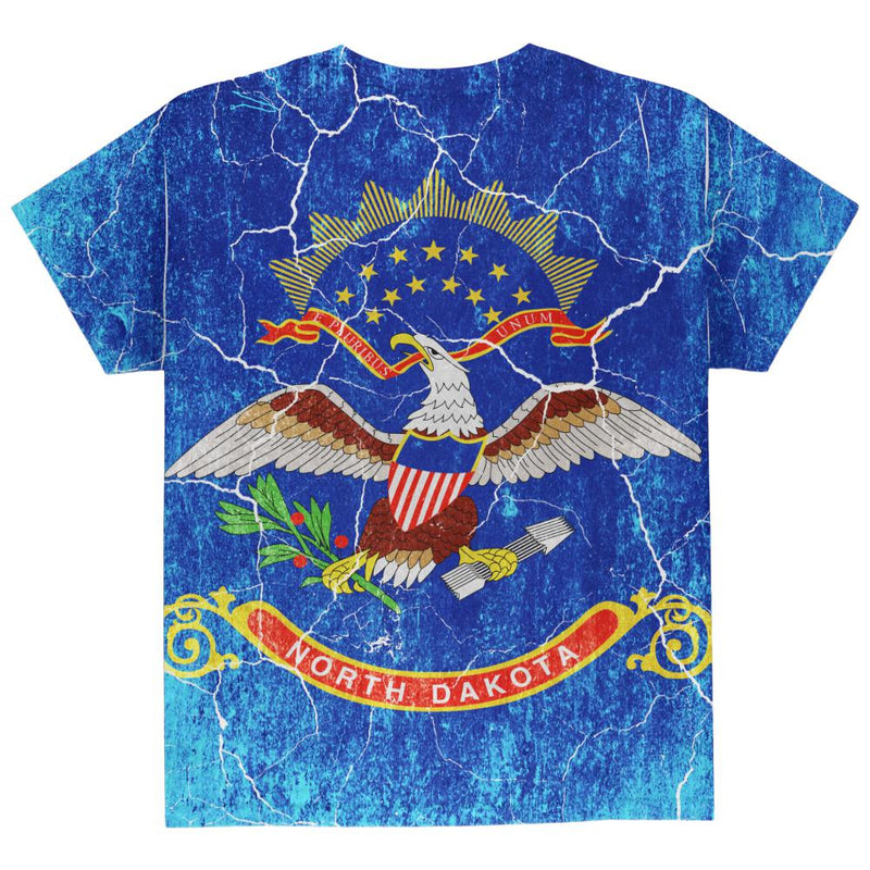 North Dakota Vintage Distressed State Flag All Over Youth T Shirt Youth T-Shirts Old Glory   