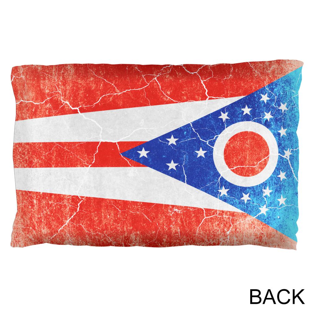 Ohio Vintage Distressed State Flag Pillow Case Pillowcases Old Glory   