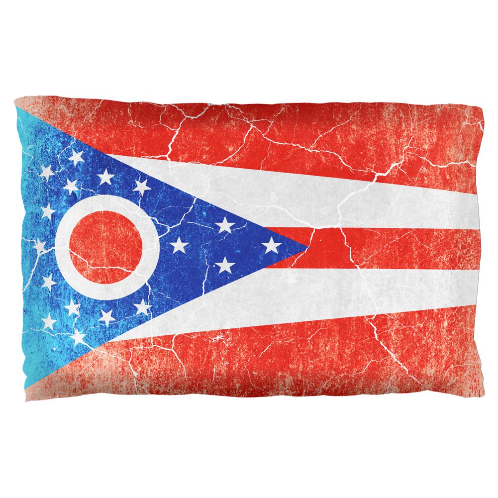 Ohio Vintage Distressed State Flag Pillow Case Pillowcases Old Glory OS Multi 