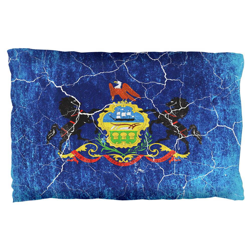 Pennsylvania Vintage Distressed State Flag Pillow Case Pillowcases Old Glory OS Multi 