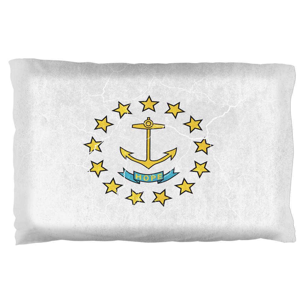 Rhode Island Vintage Distressed State Flag Pillow Case Pillowcases Old Glory OS Multi 